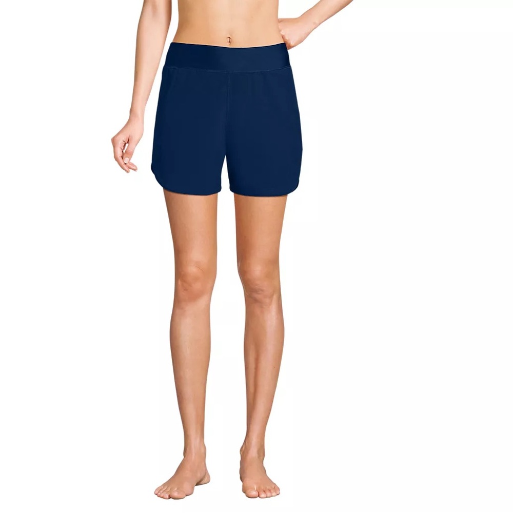 Lands' End Women's Sunshade UPF 50 5” board shorts blue NWOT